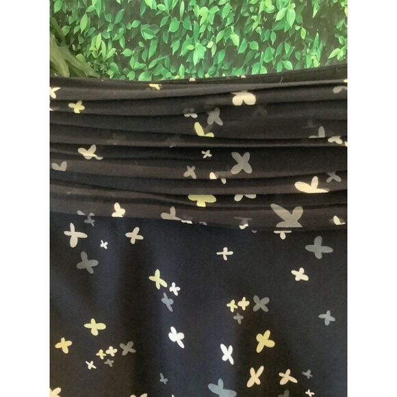 🌺 Banana Republic Navy Floral Lined Skirt Size 10 - Picture 6 of 9